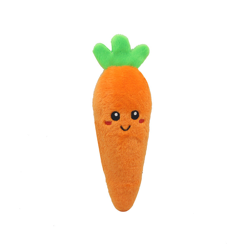 Fruit & Veggie Plush Squeaky Dog Toy – Cute Smiley Face, Built-In Squeaker & Crinkle | Soft Chew | Dogs & Cats | 6 Styles