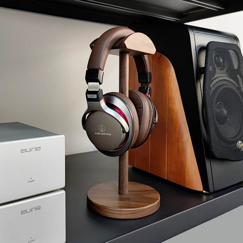 KOF Pattern Solid Wood Headphone Stand for Over-Ear Headphones