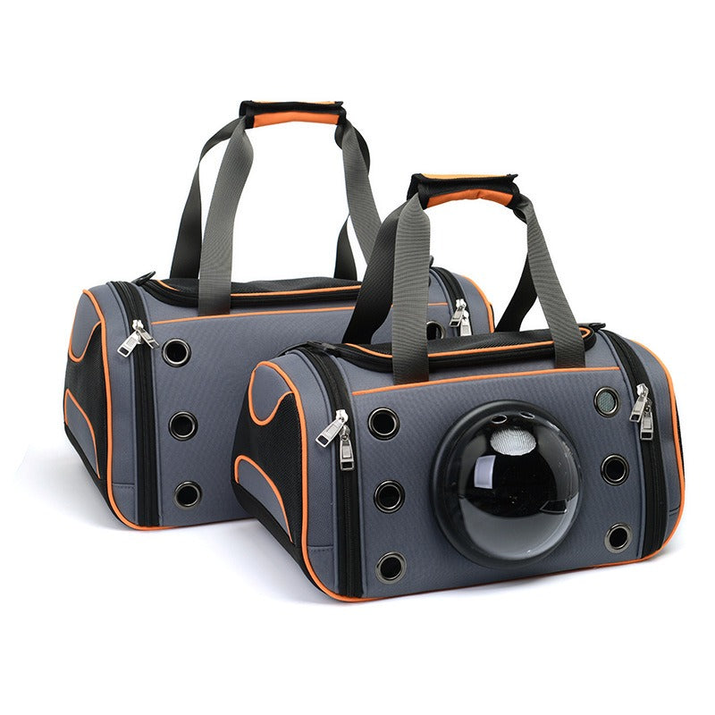 Space Capsule Pet Carrier Bag with Bubble Window – Breathable Oxford, 16L, Shoulder Strap | Cats & Small Dogs | 2 Sizes, 2 Colors