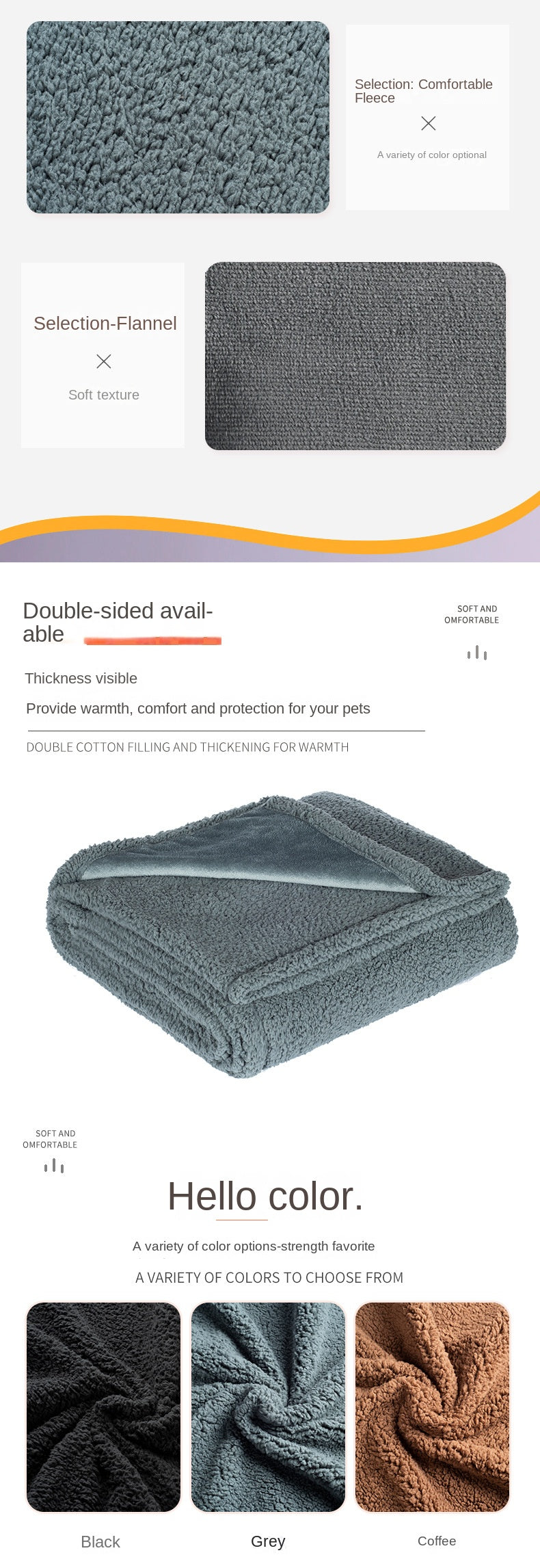 Waterproof Sherpa Fleece Pet Blanket – Soft Plush Throw Pad for Dogs & Cats