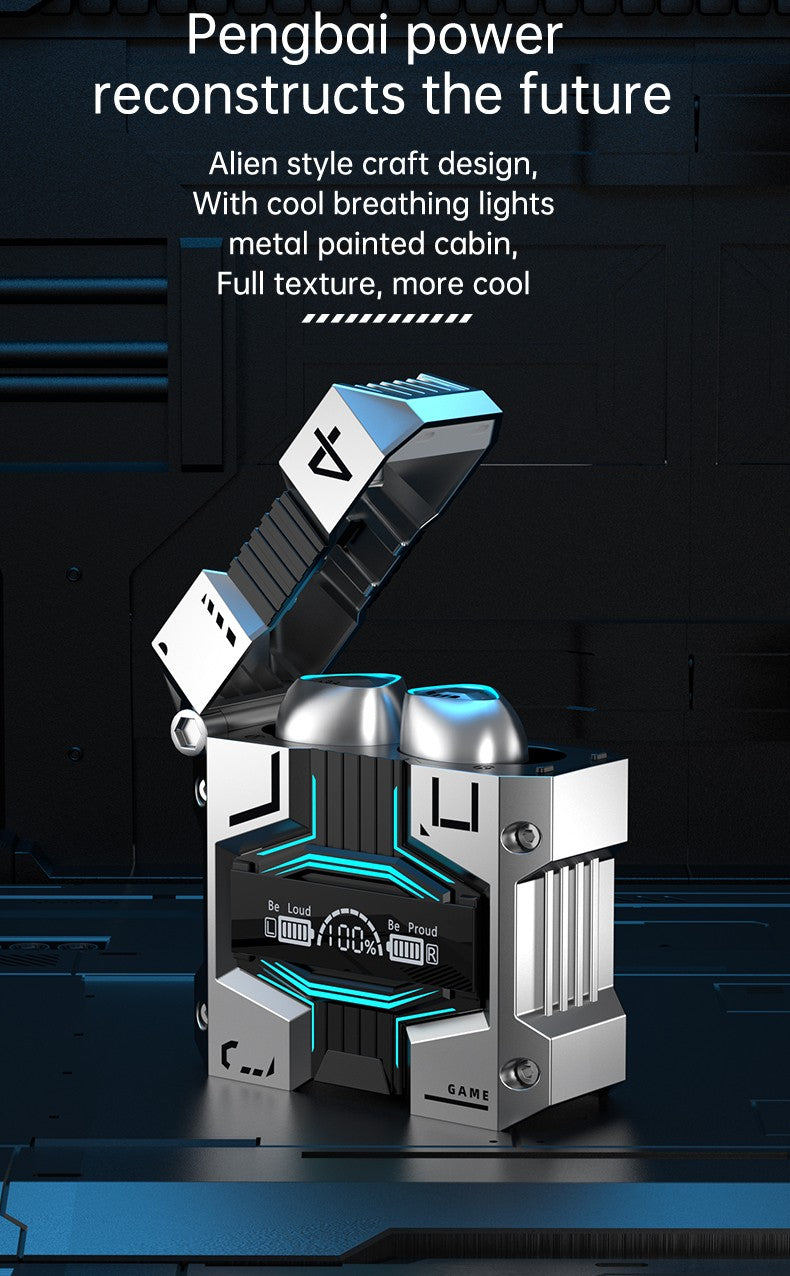 M45 Mecha Gaming TWS Earbuds with Low-Latency Mode and Charging Case