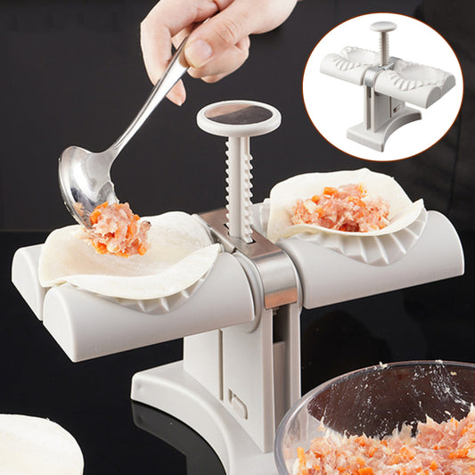 Dual-Head Automatic Dumpling Maker Press Mold | 2-at-a-Time Dumpling Machine