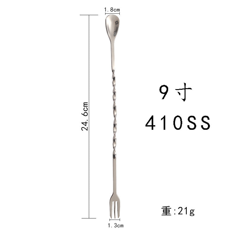 Stainless Steel Teardrop Bar Spoon – Threaded Cocktail Stirring Spoon
