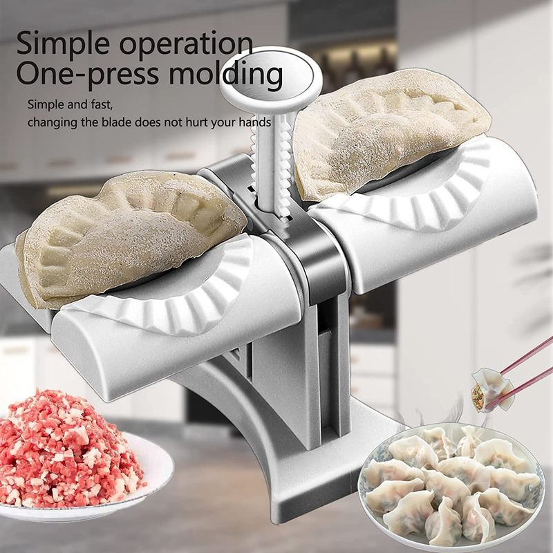 Dual-Head Automatic Dumpling Maker Press Mold | 2-at-a-Time Dumpling Machine