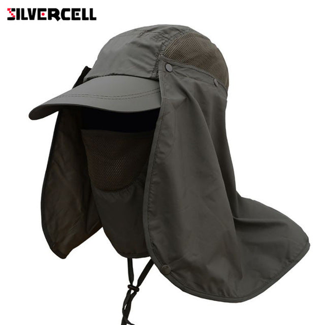 Unisex Flap Sun Hat with Removable Neck & Face Cover