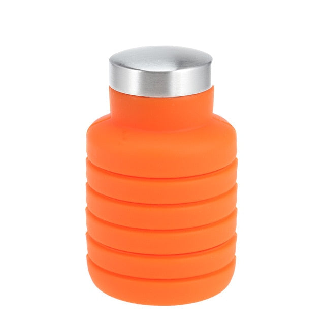 Portable Silicone Folding Water Bottle – Collapsible Travel Bottle, 225ml to 500ml