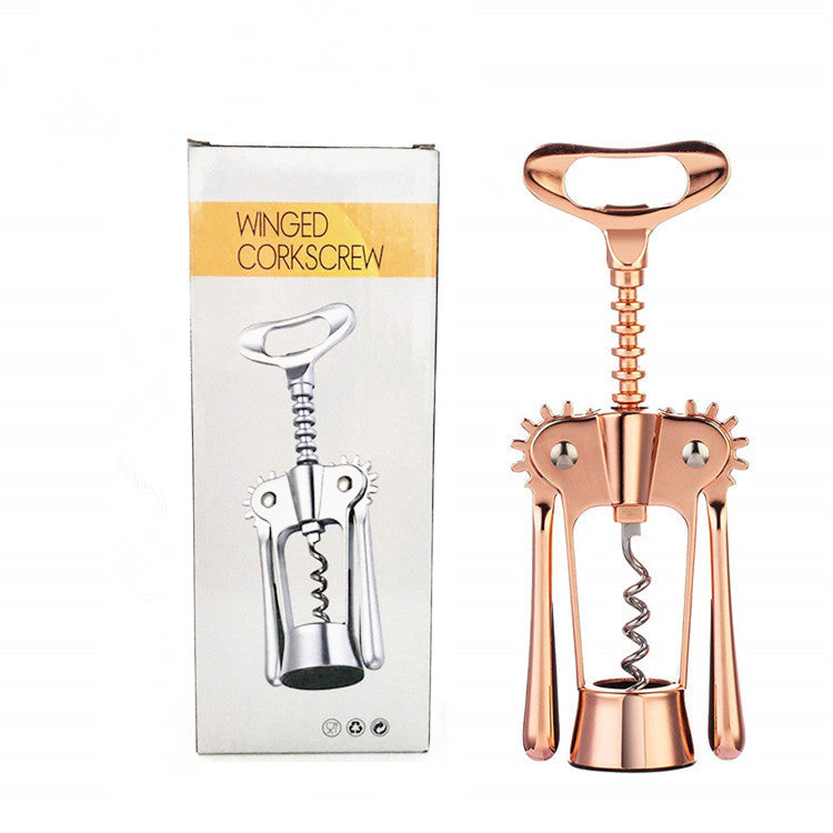 Premium Winged Corkscrew Wine Opener – Zinc Alloy Wing Lever Bottle Opener | Gift Box | Rose Gold, Chrome & White Nickel