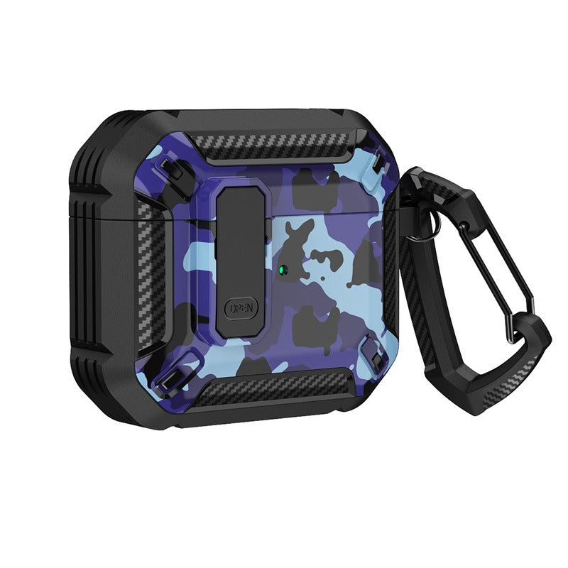 TPU Armored AirPods Case with Carabiner Clip