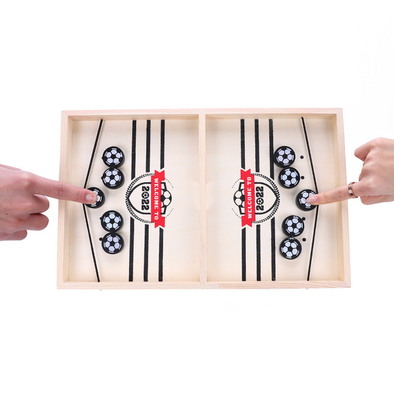 Soccer-Style Wooden Catapult Chess Game for 2 Players