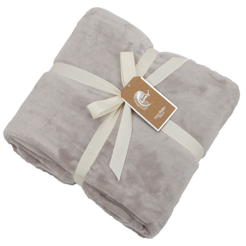 Thick Flannel Throw Blanket – Soft Single Nap Blanket for Office, Sofa & Home