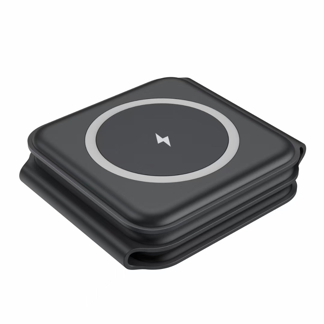 Foldable 3-in-1 Magnetic Wireless Charger – 15W MagSafe Charging Pad for iPhone, Apple Watch & AirPods