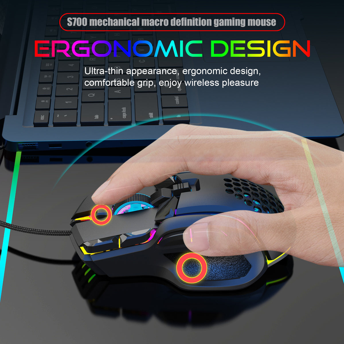 S700 10-Key Programmable RGB Gaming Mouse