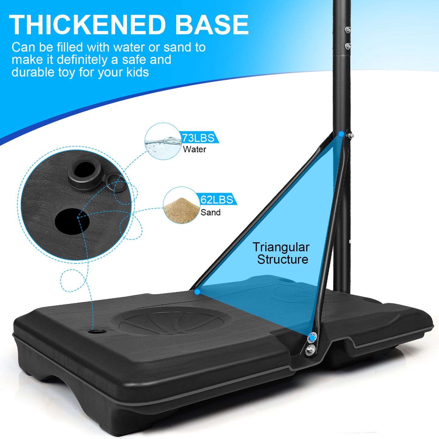 Portable Adjustable Basketball Hoop with 28-Inch Backboard and Wheels