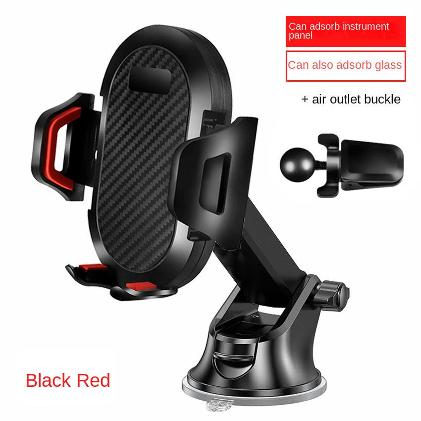 Universal Auto-Lock Car Phone Mount – Air Vent, Suction Cup & Clamp | Telescopic Arm, One-Hand Operation | Fits All Phones