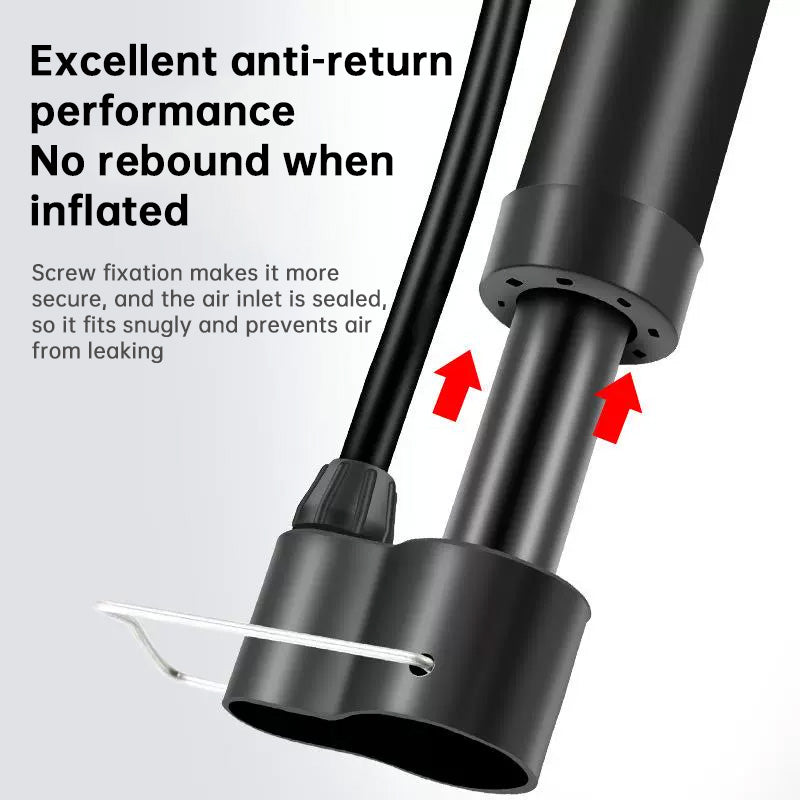 Portable Manual Bike Pump – Schrader Valve, 80 PSI, Lightweight for Road & MTB