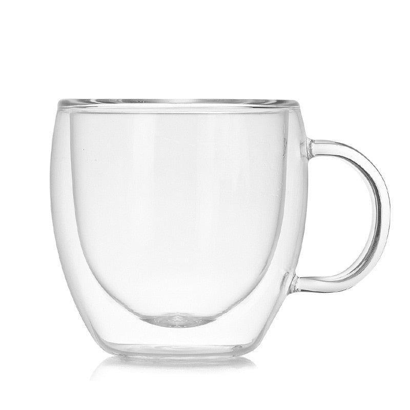 Double-Wall Borosilicate Glass Mug – Heat-Resistant Transparent Coffee & Tea Cup