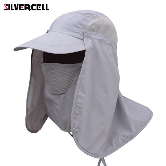 Unisex Flap Sun Hat with Removable Neck & Face Cover