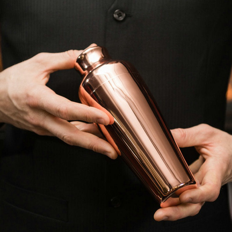 304 Stainless Steel French-Style Two-Piece Cocktail Shaker, 500ml