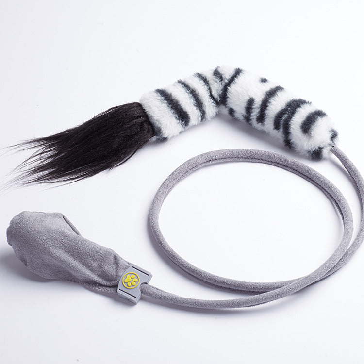 130cm Elastic Bungee Cat Teaser Wand – Plush Fluffy Teaser Head, Spring-Action Cord, Hands-On Interactive Play | Cats | 5 Styles