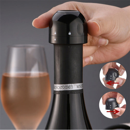 Food-Grade Silicone Wine & Champagne Bottle Stopper – 7-Day Freshness Seal | Lock Mechanism | Gift Box