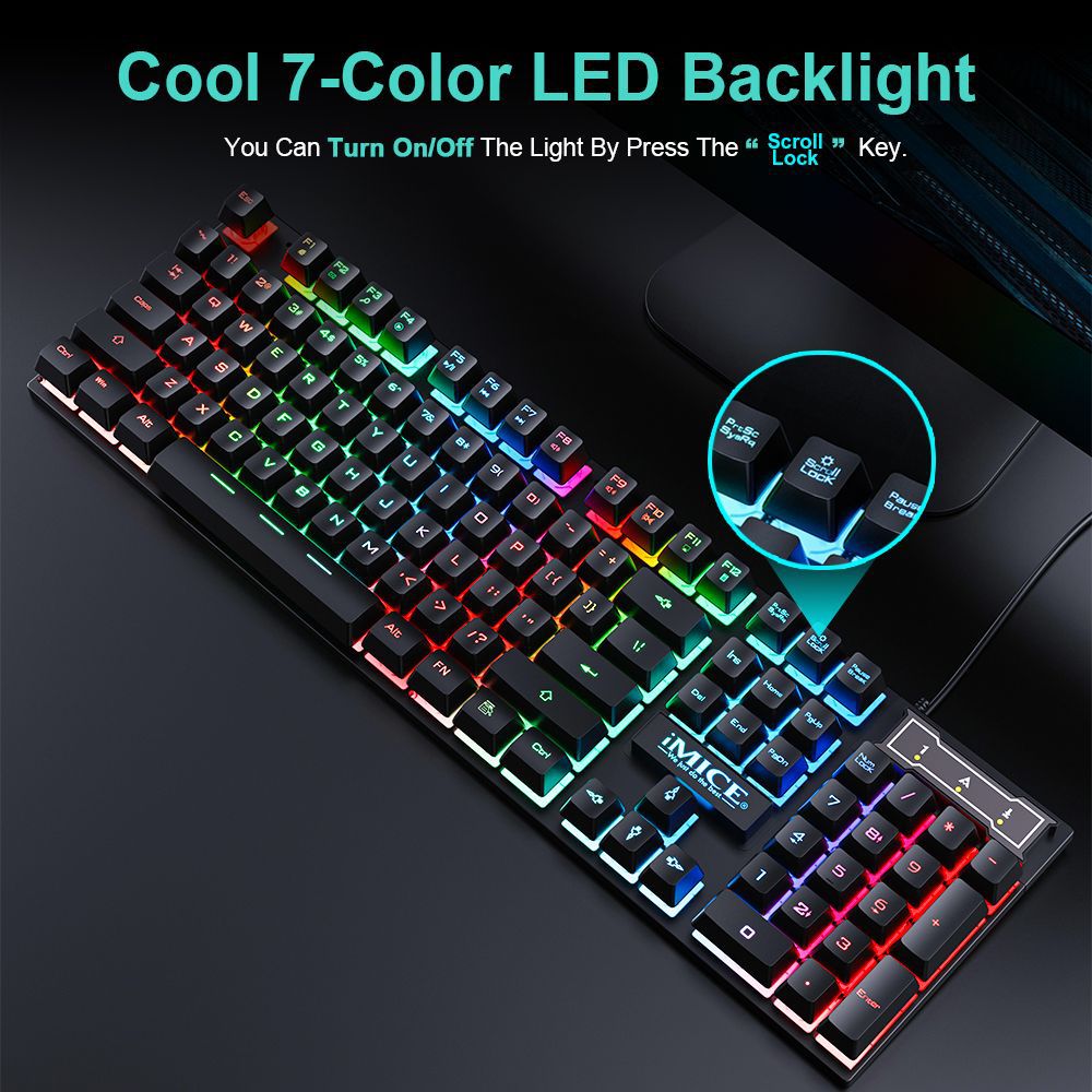 AN-300 104-Key Wired Gaming Keyboard and 7D Mouse Combo