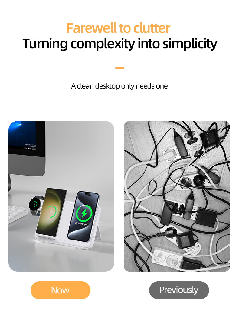 3-in-1 Wireless Charging Pad – 15W Fast Charger for iPhone, Apple Watch, AirPods & Samsung
