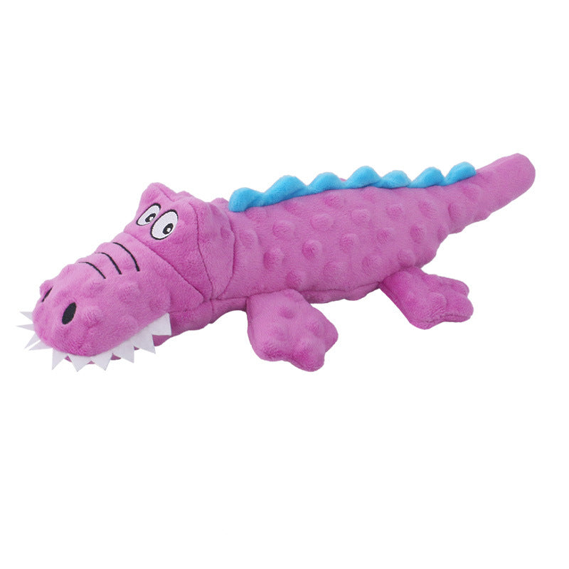 Crocodile Plush Squeaky & Crinkle Dog Toy – Bumpy Texture, BB Squeaker, Crinkle Legs | Soft Chew & Squeak | Dogs | Blue, Green & Purple