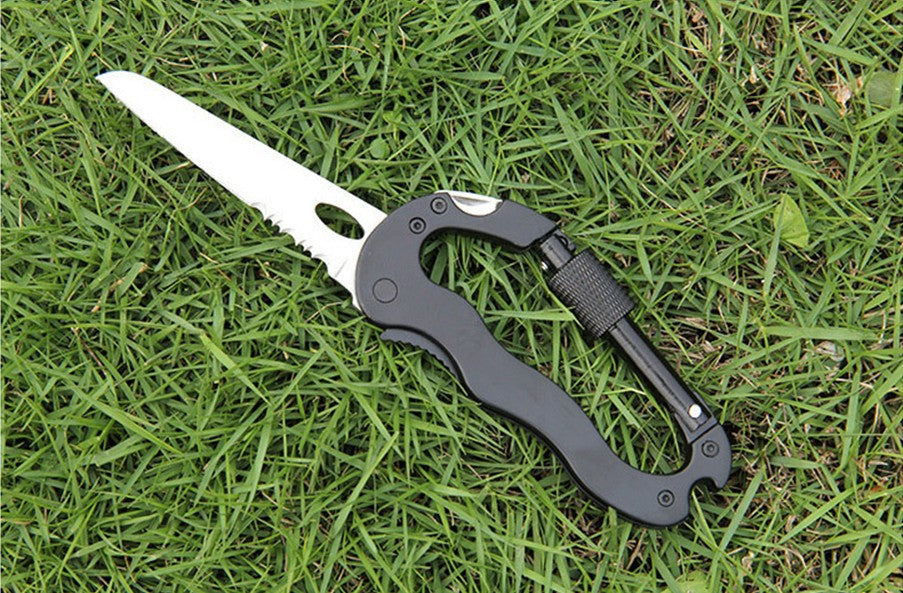 5-in-1 Outdoor Multi-Tool Carabiner with 7.5 cm Blade