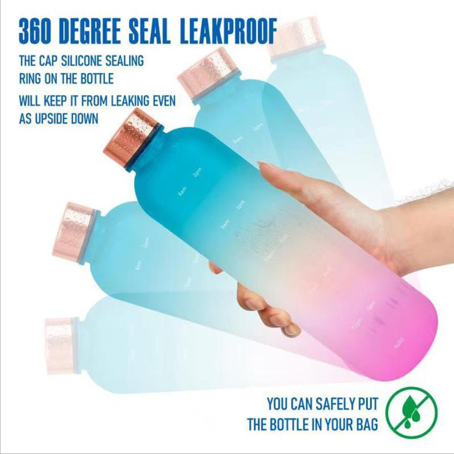 Tritan Sports Water Bottle with Handle – Frosted Gradient 1L Travel Mug