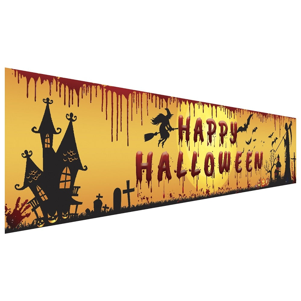 250 × 48 cm Halloween Hanging Banner & Party Backdrop