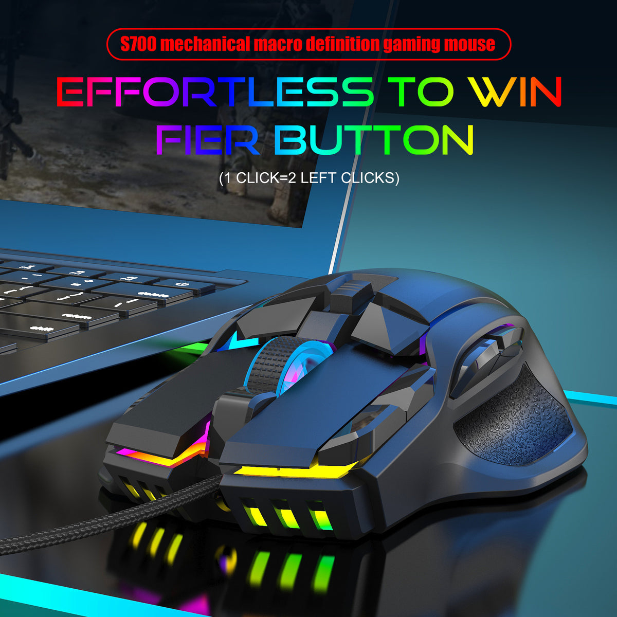 S700 10-Key Programmable RGB Gaming Mouse