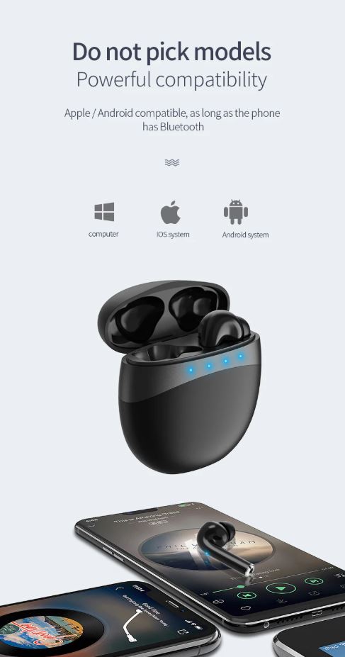 M19 TWS Wireless Bluetooth 5.0 Earbuds – Touch Control Stereo Bass Headset
