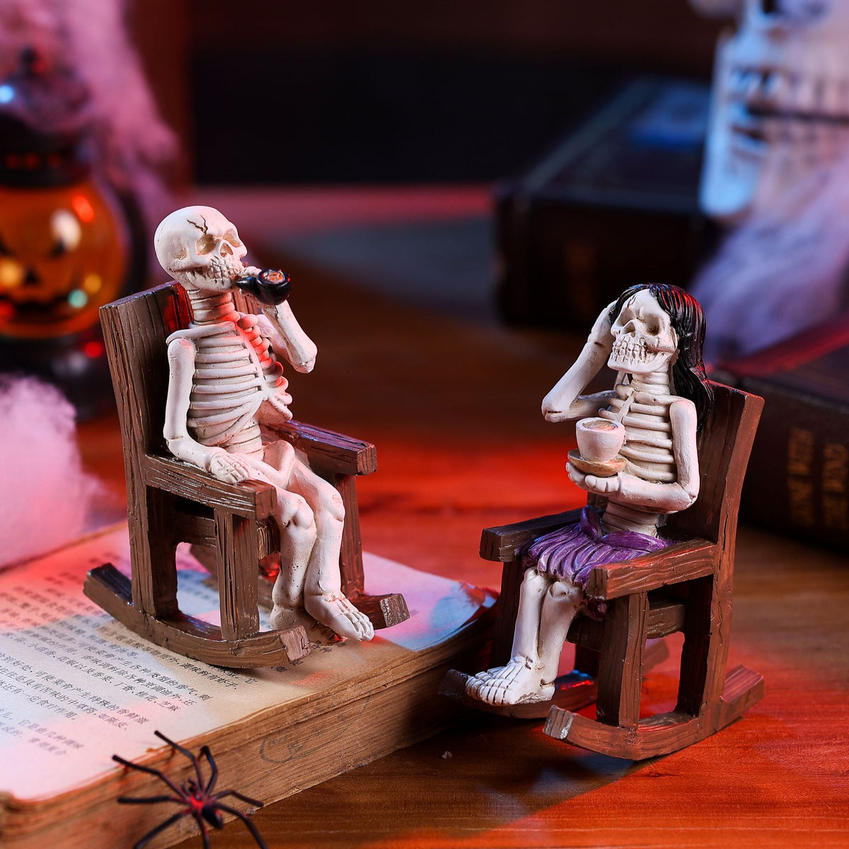 White Resin Halloween Skeleton Decoration