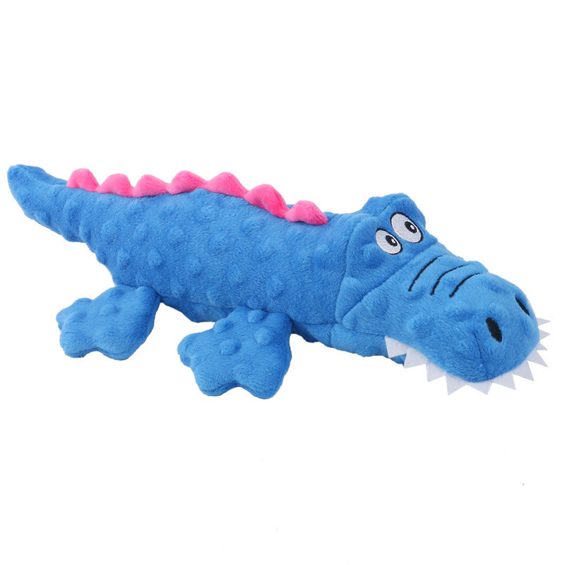 Crocodile Plush Squeaky & Crinkle Dog Toy – Bumpy Texture, BB Squeaker, Crinkle Legs | Soft Chew & Squeak | Dogs | Blue, Green & Purple