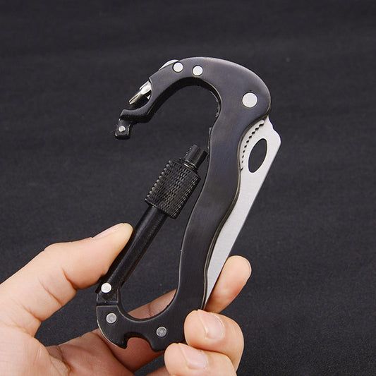 5-in-1 Outdoor Multi-Tool Carabiner with 7.5 cm Blade