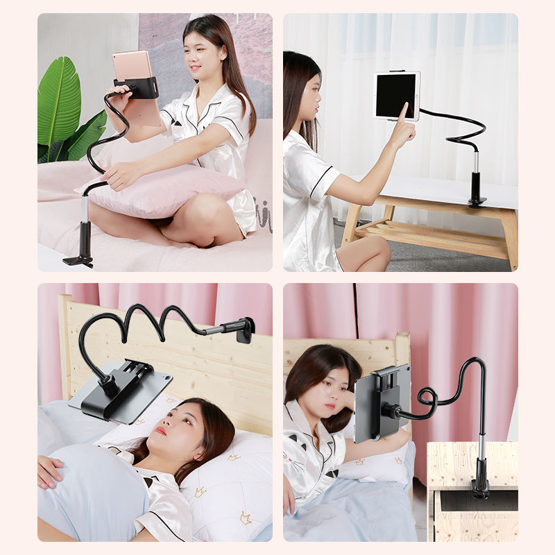 Flexible Gooseneck Phone & Tablet Stand with Desk Clamp – 75–138cm Adjustable Arm | Hands-Free Lazy Bracket | Bed, Desk & Sofa