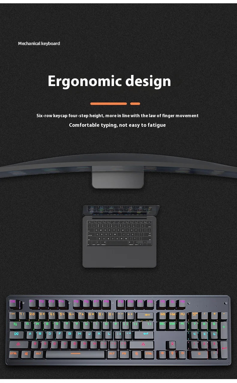 K880 104-Key Hot-Swappable Wired Mechanical Keyboard