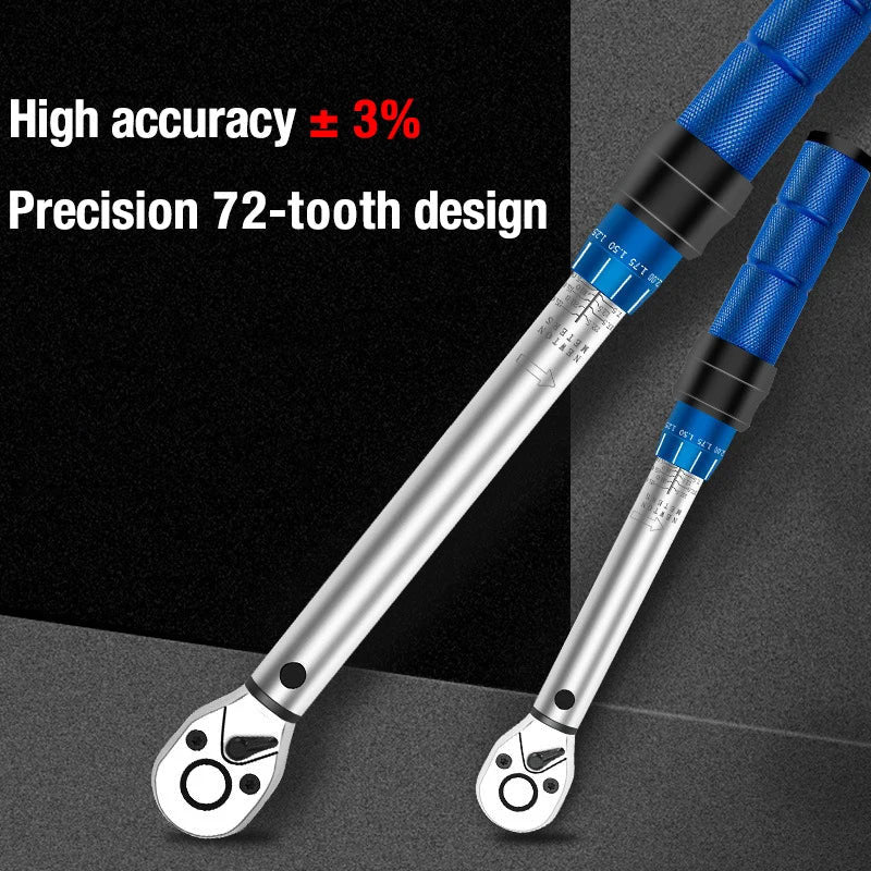 15-Piece Bike Torque Wrench Set – Adjustable 2-24Nm Preset Ratchet, 1/4" Drive