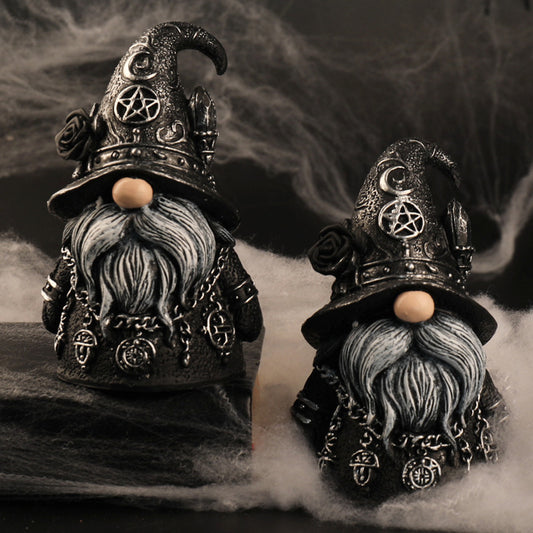 Gothic Wizard Dwarf Resin Figurine for Halloween Decor