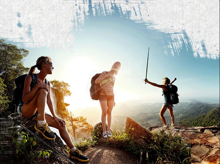Folding Aluminum Outdoor Walking Stick with 440 Steel Knife
