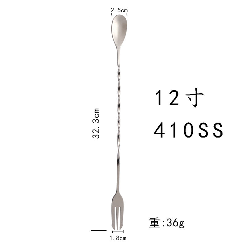 Stainless Steel Teardrop Bar Spoon – Threaded Cocktail Stirring Spoon