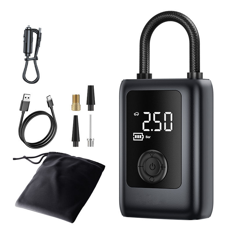 Rechargeable Electric Tire Inflator Pump – 150 PSI with LCD Display & LED Light, for Cars, Bikes & More