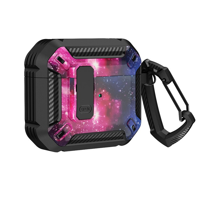 TPU Armored AirPods Case with Carabiner Clip