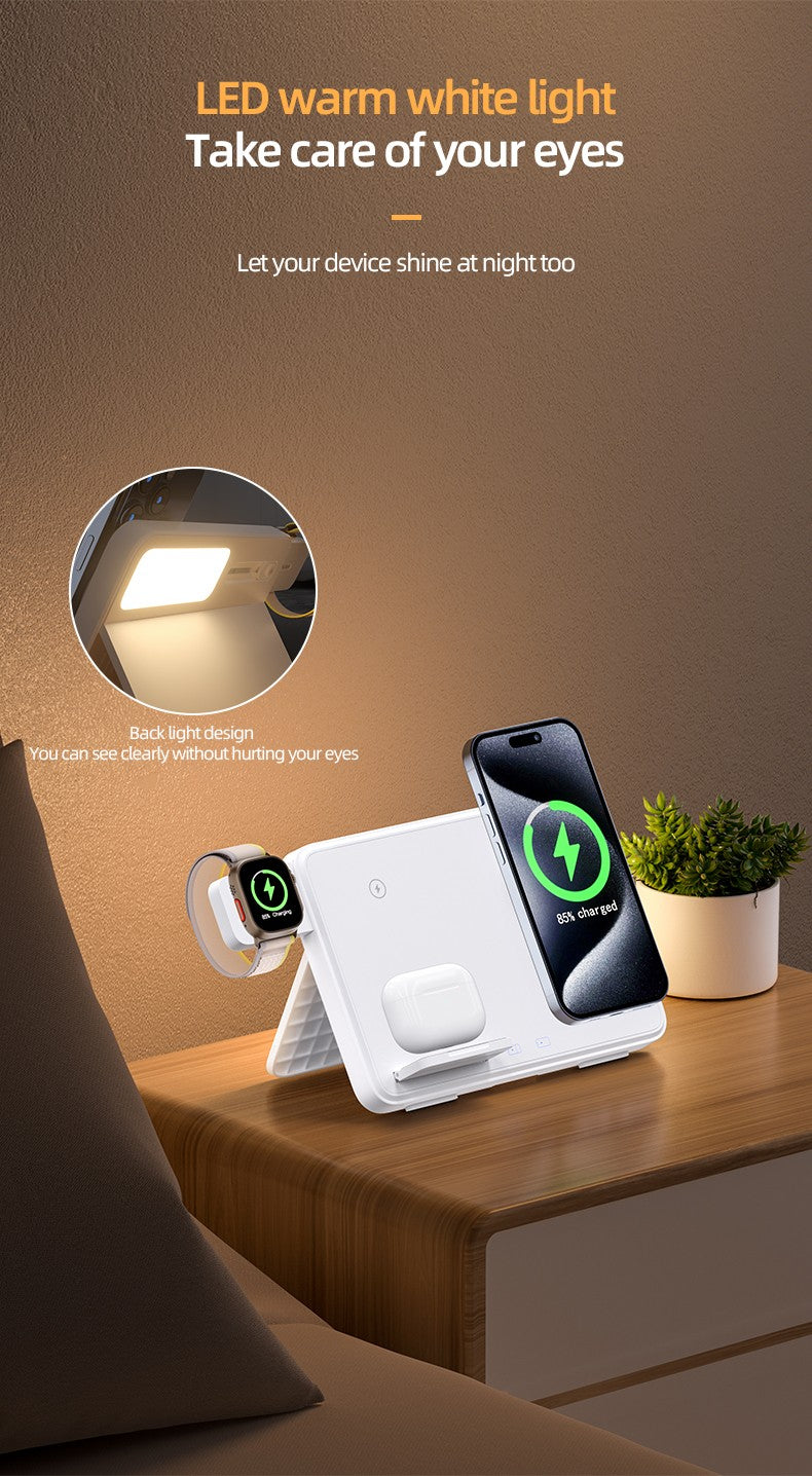 3-in-1 Wireless Charging Pad – 15W Fast Charger for iPhone, Apple Watch, AirPods & Samsung