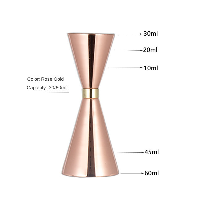 Stainless Steel Dual-Head Cocktail Jigger – Gold Ring Hourglass Measuring Cup