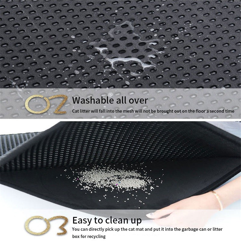 Double-Layer EVA Cat Litter Mat – Honeycomb Trapping, Waterproof Base, Easy Clean | 5 Sizes | 6 Colors