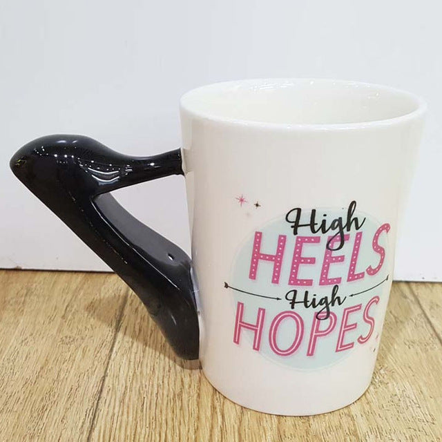 300ml Creative Ceramic Mug – Beauty Tool Shaped Handle (Lipstick, Comb, Hair Dryer & More)