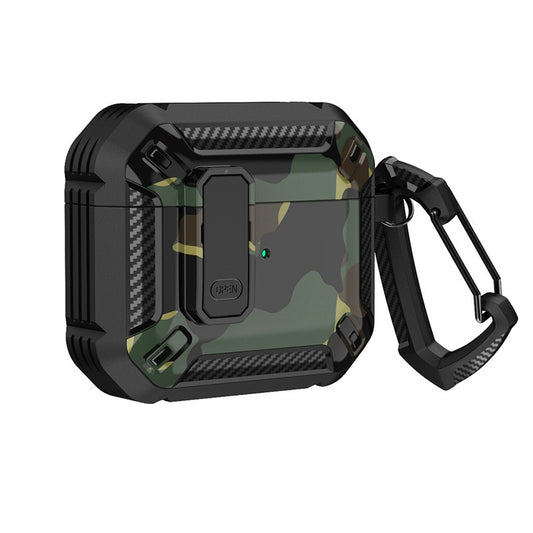 TPU Armored AirPods Case with Carabiner Clip