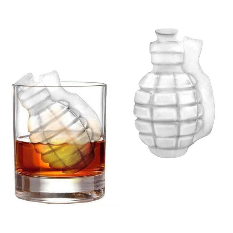 3D Grenade Ice Cube Mold | Food-Grade Silicone | Whiskey & Cocktail Bar Mold