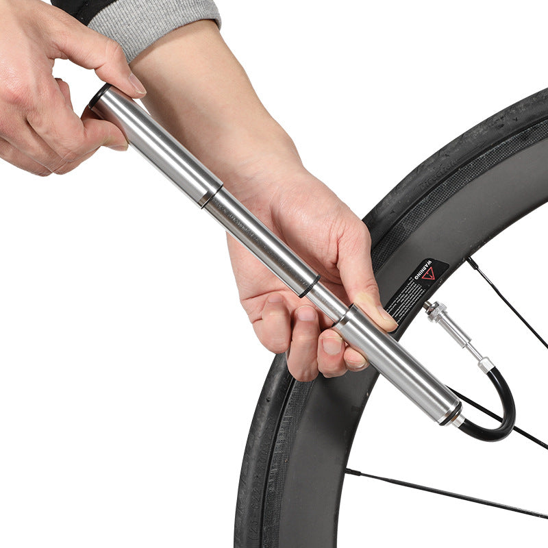 Mini Aluminum Alloy Bicycle Pump with 160 PSI and Dual Valve